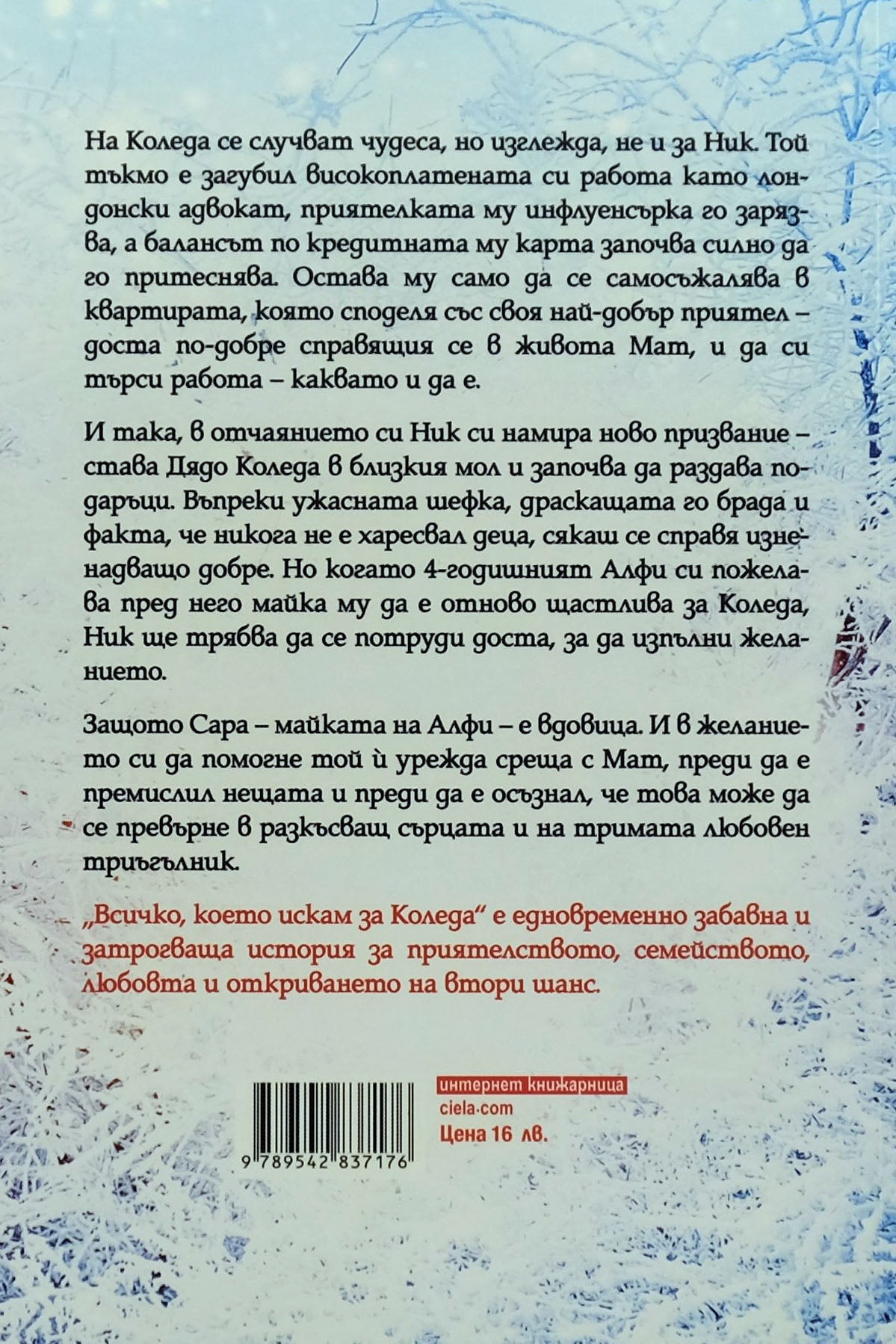 Всичко, което искам за коледа - Джоана Болури - задна корица