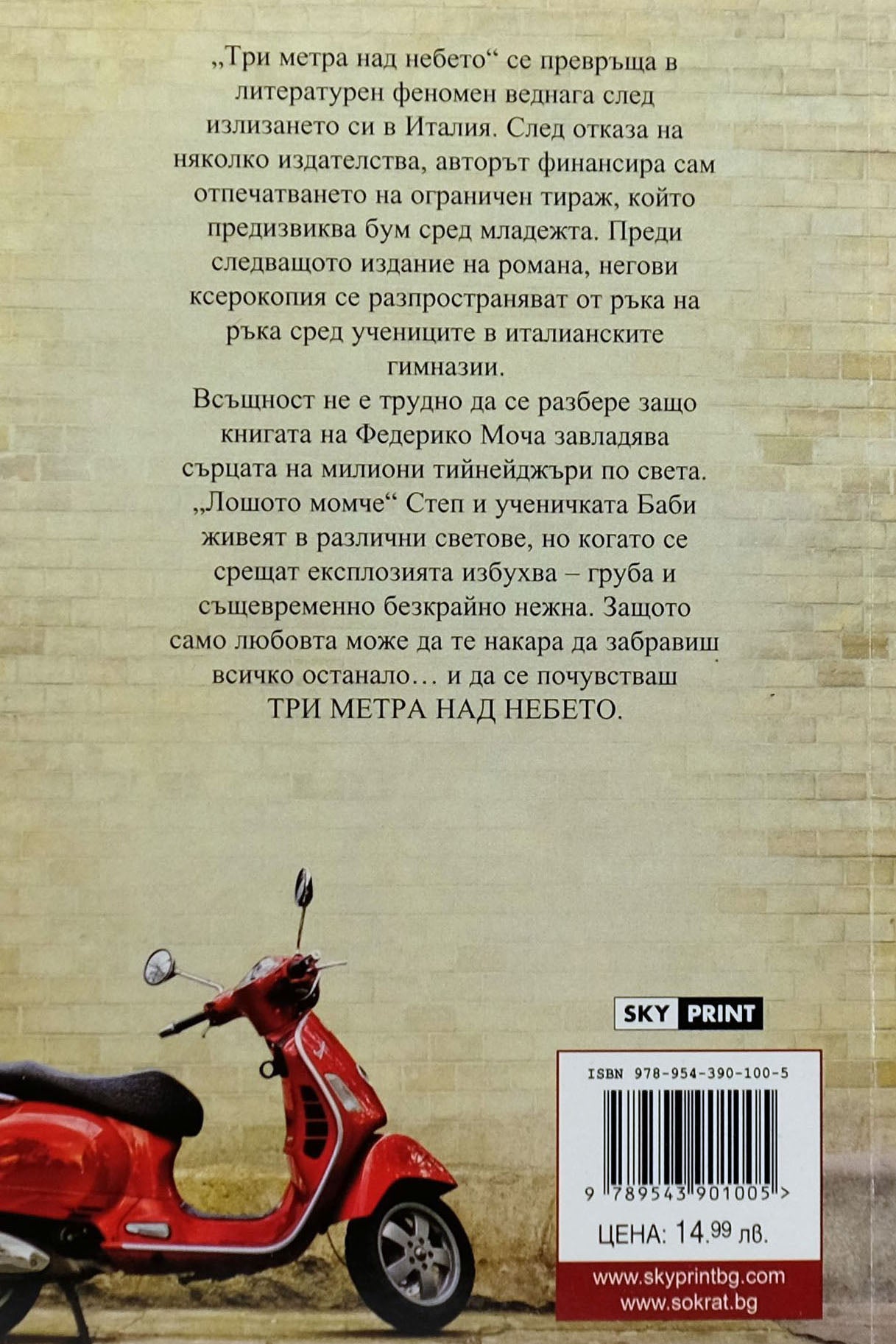 Три метра над небето - Федерико Моча - задна корица